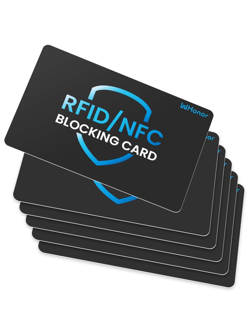 WHonor RFID Blocking Card 6 Pack, Bank Debit Credit Card Protector, Anti-Theft Contactless NFC Blocker, Entire Wallet Protection - Image 1