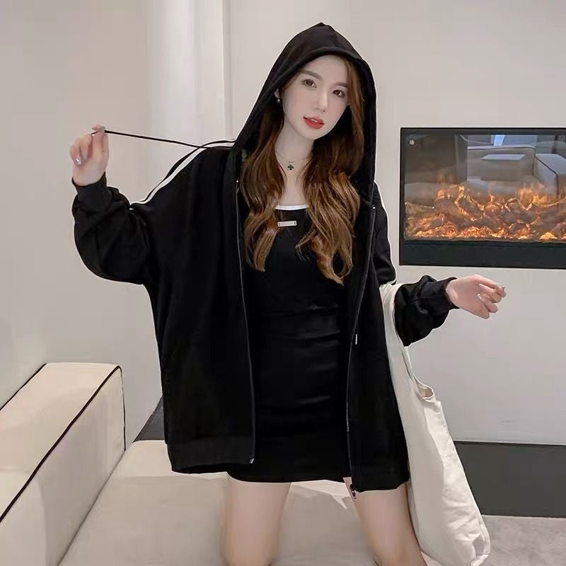 2024 Early Autumn Petite Vest Dress  Hoodie Set brown coat - Image 3