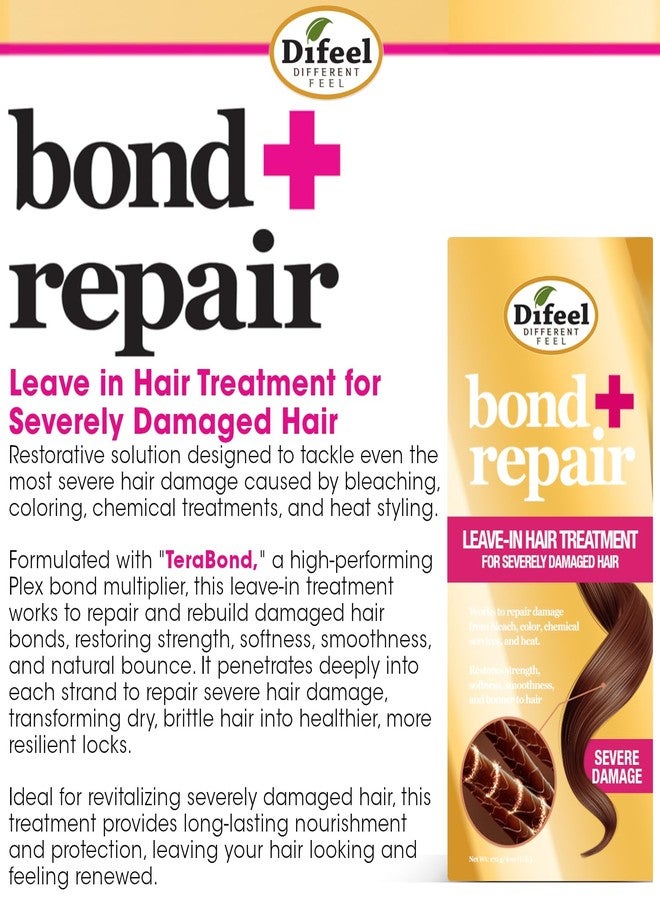 Difeel Bond & Repair Leave in Hair Treatment for Severely Damaged Hair 6 oz. - Deep Bond Hair Treatment, Bond Rebuilder for Hair Repair - Image 3