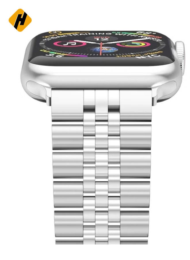 HuHa Compatible with Apple Watch Band 41mm 40mm 38mm, Stainless Steel Heavy Band with Butterfly Folding Clasp Link Bracelet for iWatch Series8/7/6/ SE Series 5/4/3/Men Women,  - Image 3