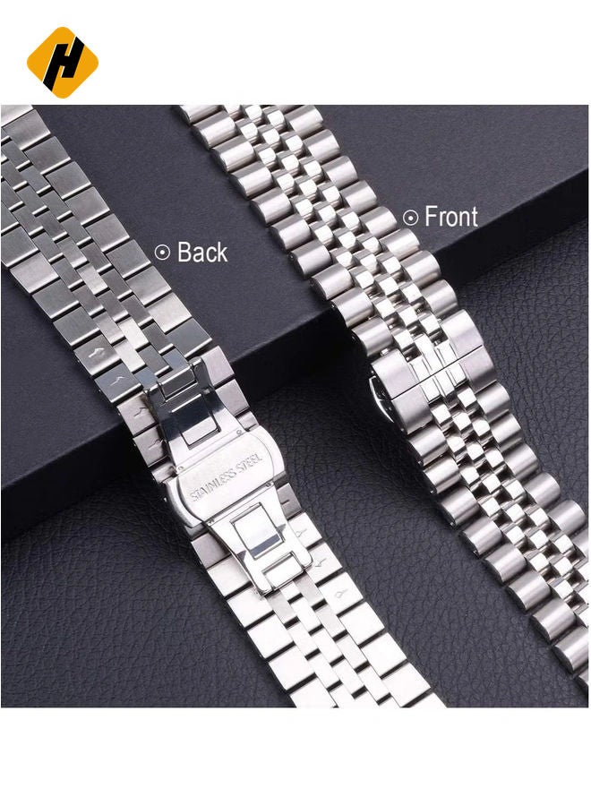 HuHa Compatible with Apple Watch Band 41mm 40mm 38mm, Stainless Steel Heavy Band with Butterfly Folding Clasp Link Bracelet for iWatch Series8/7/6/ SE Series 5/4/3/Men Women,  - Image 4