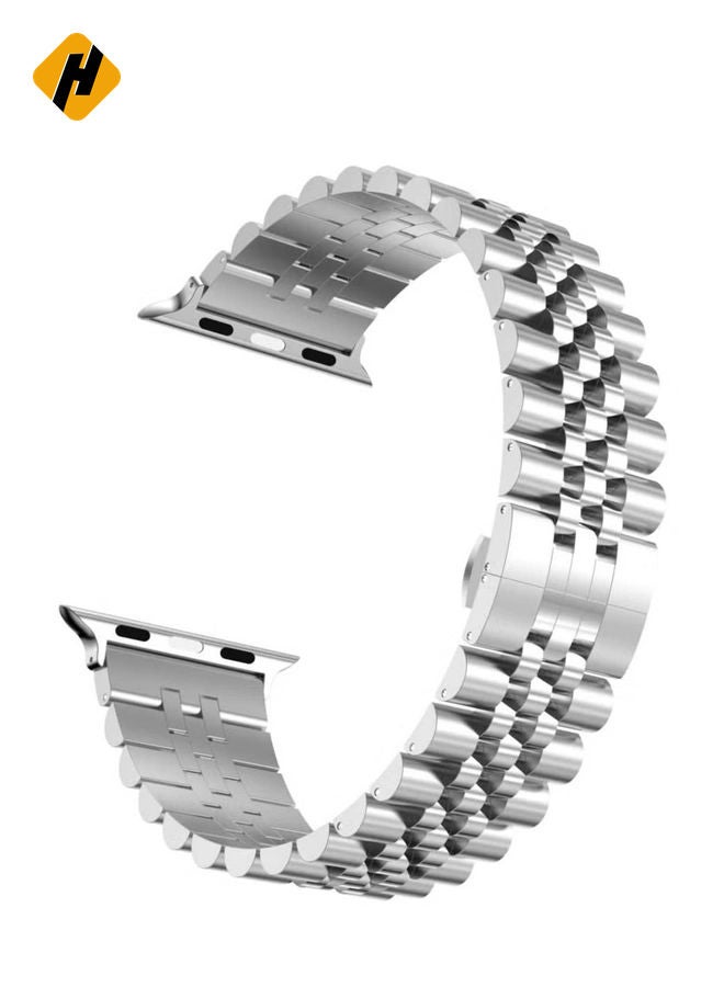 HuHa Compatible with Apple Watch Band 41mm 40mm 38mm, Stainless Steel Heavy Band with Butterfly Folding Clasp Link Bracelet for iWatch Series8/7/6/ SE Series 5/4/3/Men Women,  - Image 2