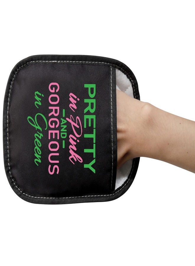 LEVLO Sorority Oven Mitts Pretty and Gorgeous in Green Oven Mitts Gift for Women Girl Kitchen Baking Lovers (Pretty) - Image 4