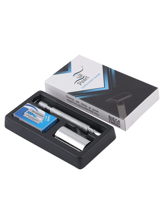 Pearl Shaving Close Comb Safety Razor for Men - Reusable Ecofriendly Double Edge shaving Razor for Men | Premium Single Blade Razor for Men Razor | Classic & Traditional Shaving Kit for Men |Men's Saf