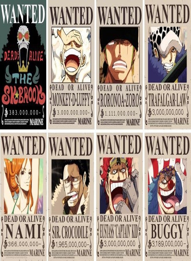 Bhikham Creation One Piece Wanted Posters Set of 20 | Anime Bounty Posters for Wall | Self Adhesive Anime Posters | 8x12 Inch Wall Decor for Bedroom, Gaming Room (Post-Wano Bounties) (Anime Popstar) - Image 4