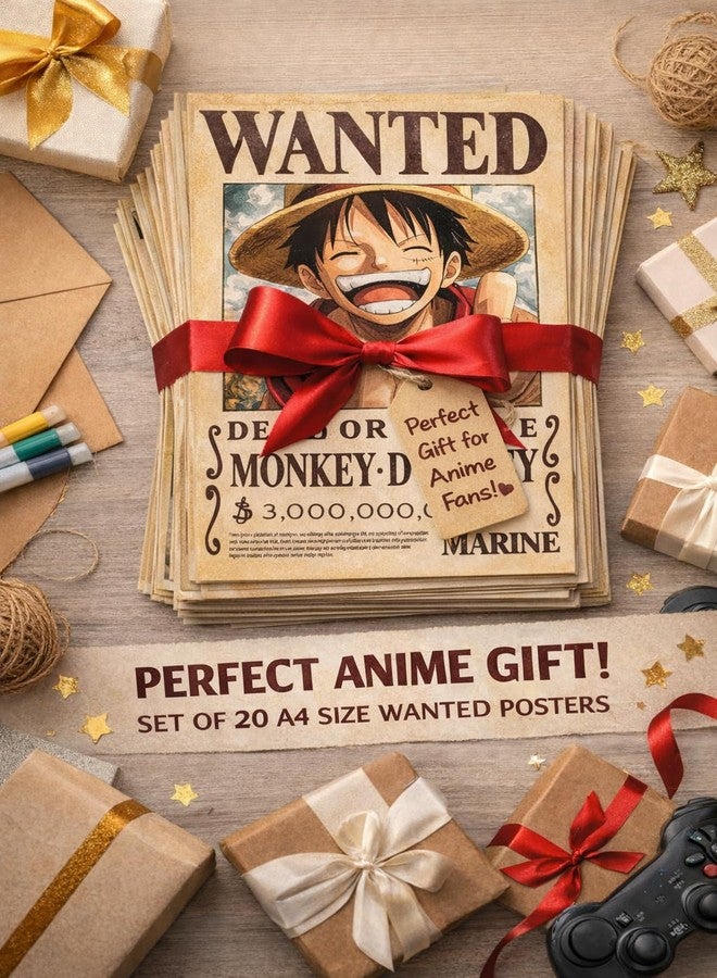 Bhikham Creation One Piece Wanted Posters Set of 20 | Anime Bounty Posters for Wall | Self Adhesive Anime Posters | 8x12 Inch Wall Decor for Bedroom, Gaming Room (Post-Wano Bounties) (Anime Popstar) - Image 5