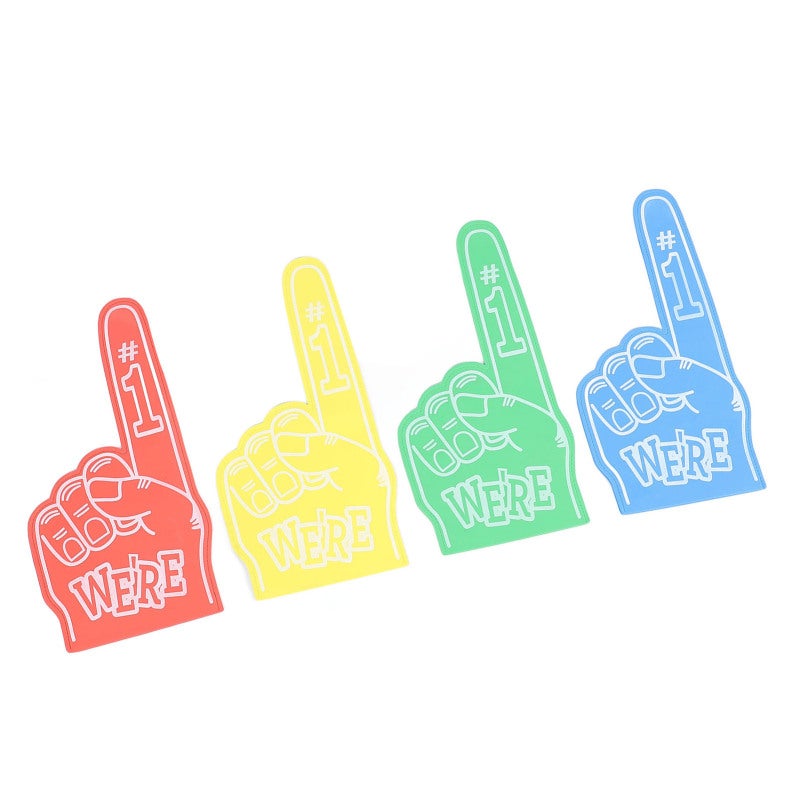Sports Fan Foam Finger: 4-Pack EVA Foam, Lightweight Portable Double-Sided Print Cheer Gear - Reliable Long-Lasting Cheerleading Props for Sports Events Themed Parties Outdoor Activities - Image 5