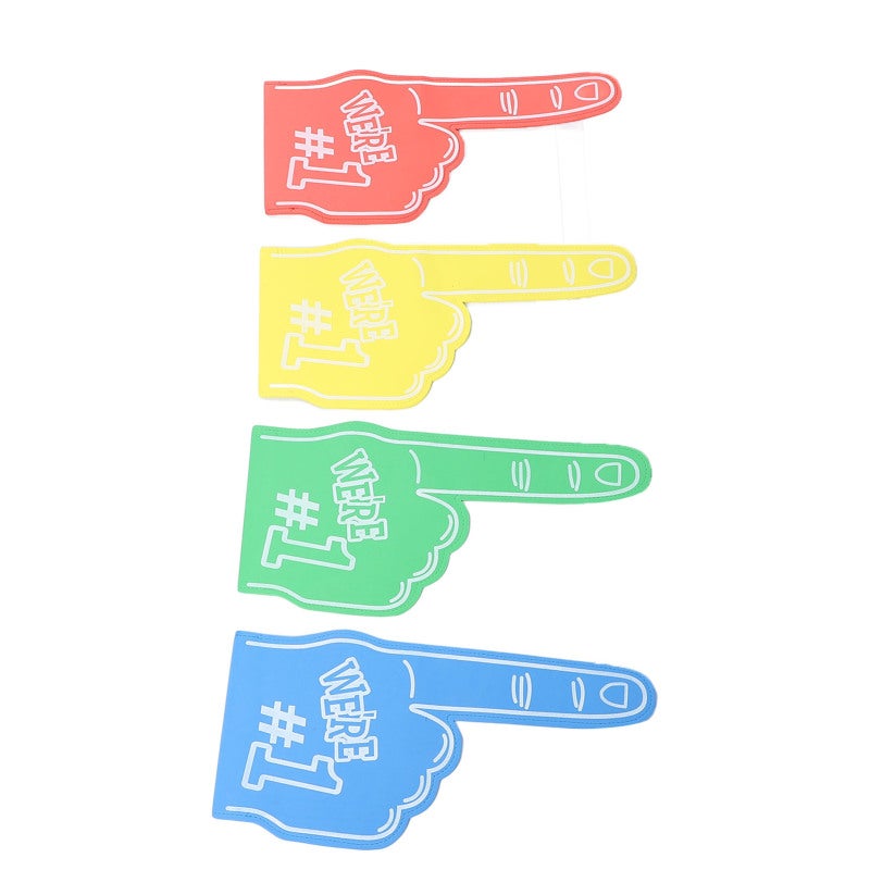 Sports Fan Foam Finger: 4-Pack EVA Foam, Lightweight Portable Double-Sided Print Cheer Gear - Reliable Long-Lasting Cheerleading Props for Sports Events Themed Parties Outdoor Activities - Image 4
