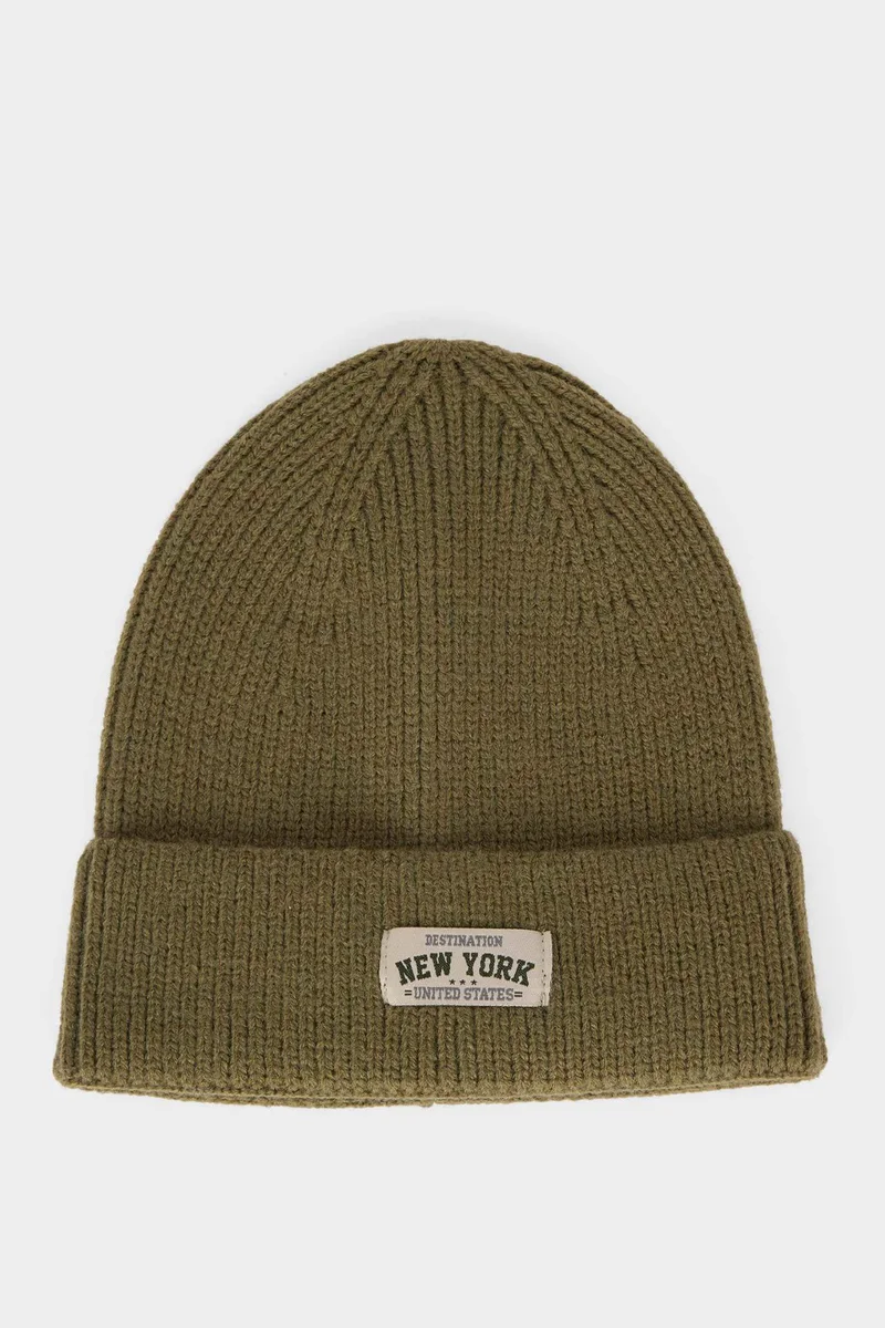 ديفاكتو Boy Label Printed Knit Beanie