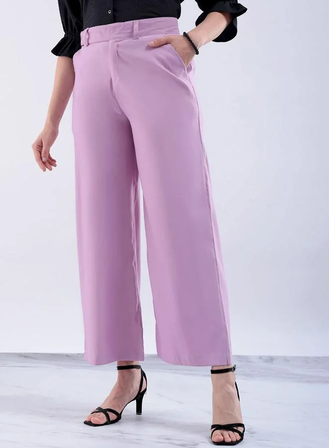 Freehand Freehand Women Purple Flared Solid Trousers