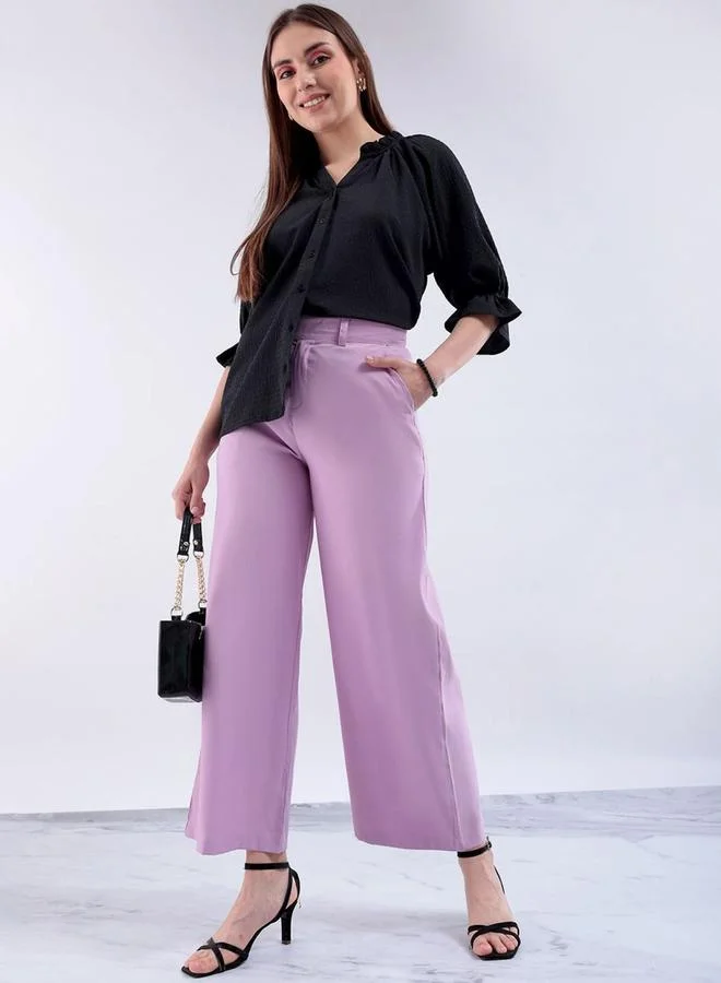Freehand Freehand Women Purple Flared Solid Trousers