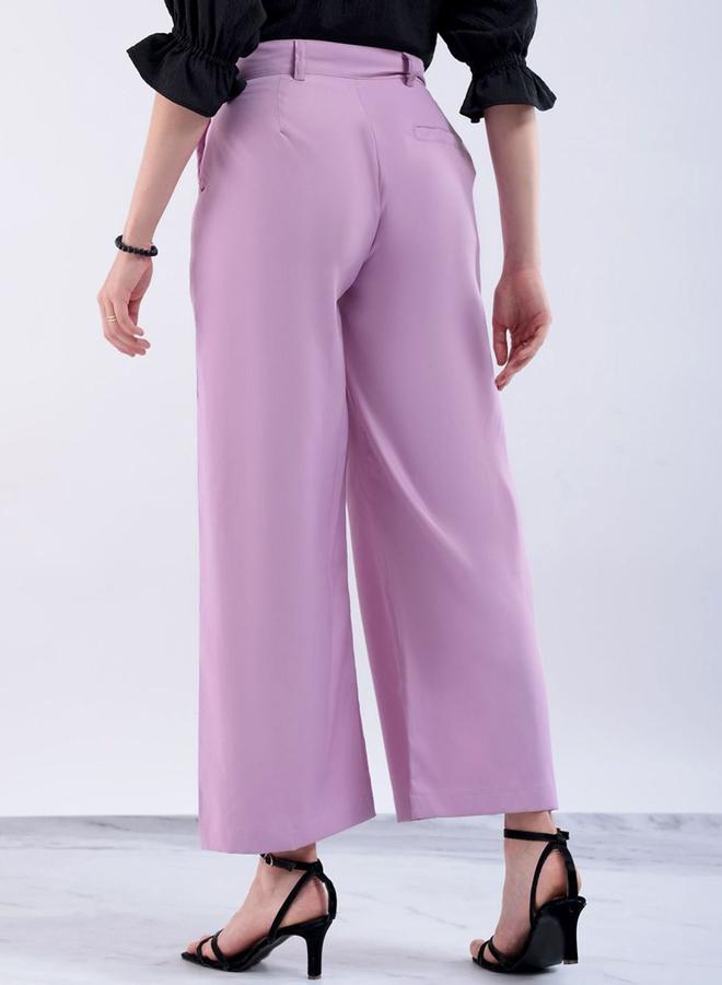 Freehand Women Purple Flared Solid Trousers - Image 3