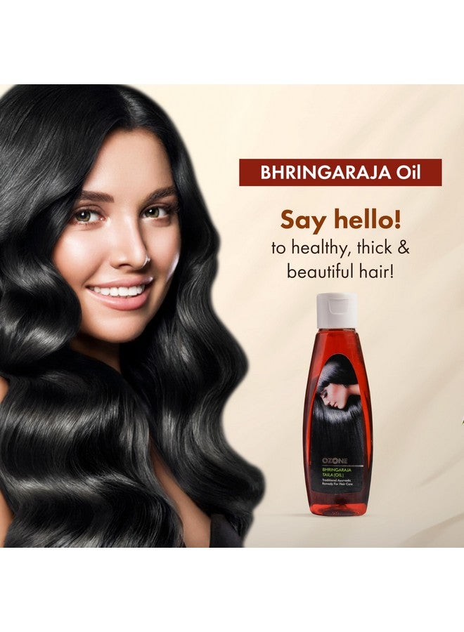 أوزون زيت الشعر بهرينجاراجا - 100% نقي وطبيعي، خالٍ من البارابين والكبريتات، يقلل من تلف الشعر ويتحكم في تساقطه - 100 مل - Image 2