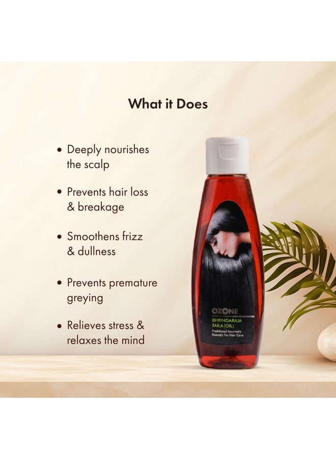 أوزون زيت الشعر بهرينجاراجا - 100% نقي وطبيعي، خالٍ من البارابين والكبريتات، يقلل من تلف الشعر ويتحكم في تساقطه - 100 مل - Image 3