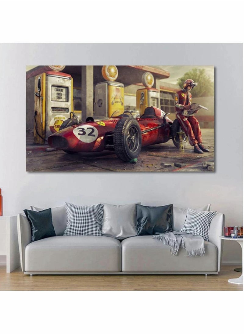 KASTWAVE - Canvas Painting Poster Wall Art Room Decor Vintage Car Posters Prints Ferraris Classic Racing F1 Race Car Artwork Wall for Living Room Office Decor(50X75Cm No Frame) - Image 1