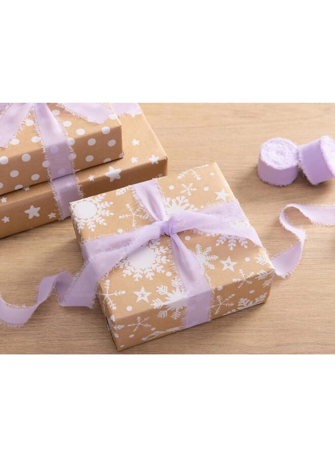 LAMAY 3PCS Chiffon Ribbon Mixed Color Ribbon Set Tassel Fabric for Wedding Invitations, Bridal Bouquets, Party Decorations, Gift Wrapping, Bow Making (Purple) - Image 3