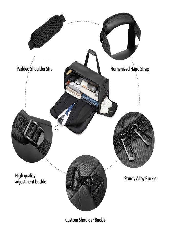 Moulyan Garment Bags for Travel,45L Carry on Convertible Garment Duffle bag for Men Women - 3 in 1 Hanging Suit Travel Bag with Shoulder Strap - Image 3