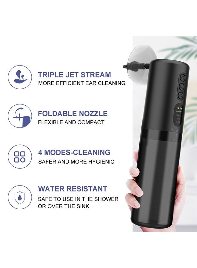 general Ear Wax Removal Kit,Water Powered Ear Cleaner with 4 Pressure Modes, Ear Irrigation Flushing System Waterproof Electric Ear Cleaning Tool for Adults u0026 Kids with Basin u0026 6 Tips(Black) - Image 4