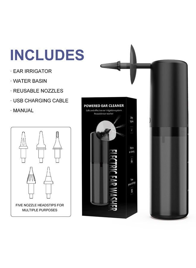 general Ear Wax Removal Kit,Water Powered Ear Cleaner with 4 Pressure Modes, Ear Irrigation Flushing System Waterproof Electric Ear Cleaning Tool for Adults u0026 Kids with Basin u0026 6 Tips(Black) - Image 3