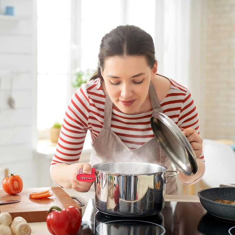 Geiserailie 8 Pieces Pan Handle Sleeve Heat Resistant Pot Sleeve Grip NonSlip Skillet Pot Holder Machine Washable Cast Iron Handle Cover Cotton Assist Holder 4 Styles 3 x 6 InchRetro Style - Image 5