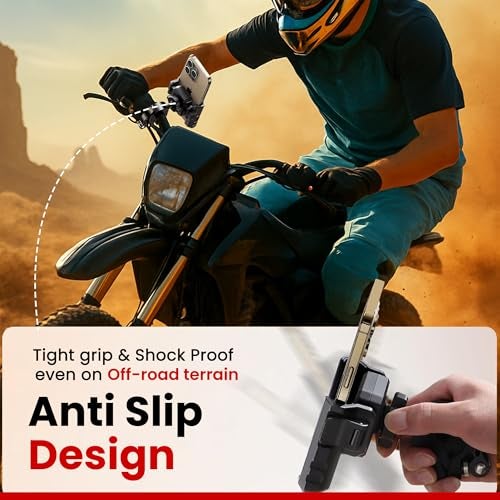 AUTOGUYS JG07 Mobile Holder for Bike Motorcycle Scooter Bicycle Bike Mobile Holder Waterproof with Handlebar & Mirror Dual Fittings Holder for Maps Navigation 360° Rotation Phone Mount-Black - Image 5