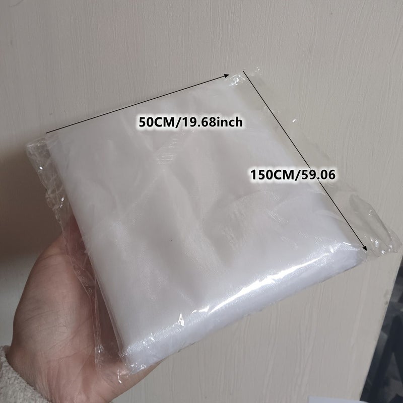 Ribbon Gauze Glass Sheets For Wedding Shower Decor Precut Bouquet Garland DIY Craft Gift Wrapping Flower Mesh Fabric Bleach Color 157.48x59.06 Inch - Image 3