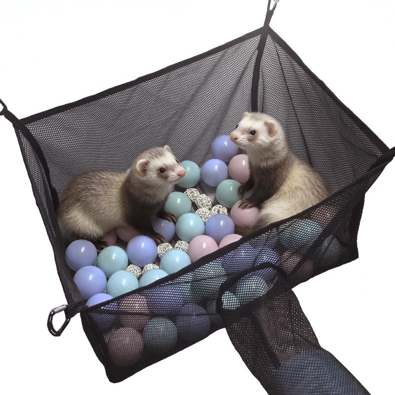 kathson Ferret Hammock for Cage Accessories, Ferret Hanging Bed, Guinea Pig Hideout Tunnel Hammock Bed for Small Animals Hamster Rat Chinchilla - Image 1