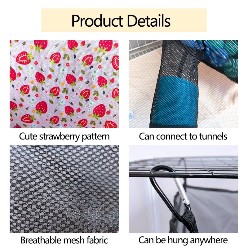 kathson Ferret Hammock for Cage Accessories, Ferret Hanging Bed, Guinea Pig Hideout Tunnel Hammock Bed for Small Animals Hamster Rat Chinchilla - Image 4
