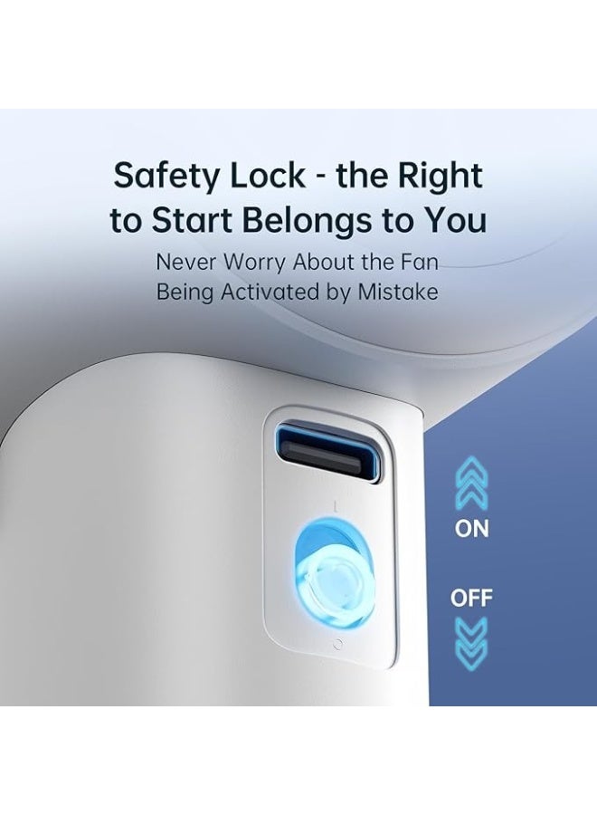 JISULIFE Portable Handheld Fan, Mini USB Rechargeable Fan [12H Max Cooling Time], Personal Makeup/Eyelash Fan, Handheld Fan with Smart LED Digital Display 100Speed Personal Fan for Women Men Travel Camping Outdoor WHITE - Image 3