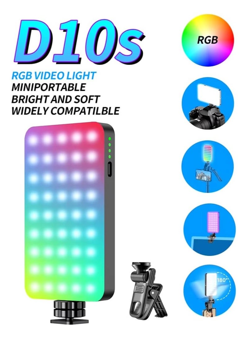 SUKILO D10S RGB Video Light – 129 LED Full-Color Camera Light with 360° Hue, CRI 95+, 2500K–9000K, 3000mAh Rechargeable Battery & Type-C Charging – Mini On-Camera Fill Light  - Image 1