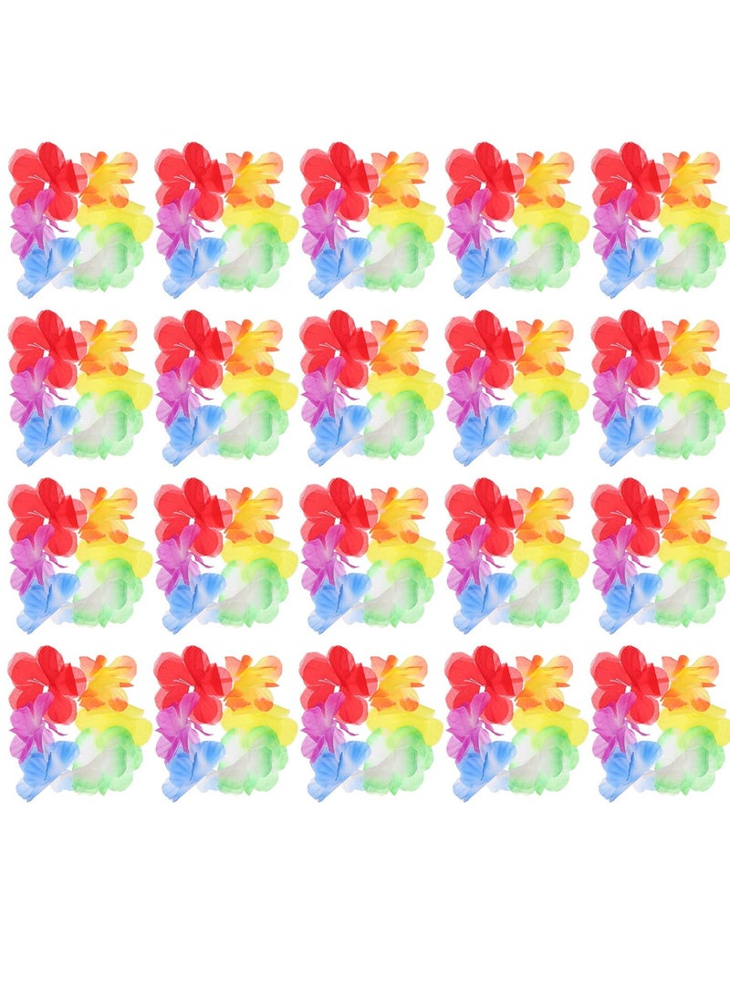 SYOSI Hawaiian Wreath Bracelets, Tropical Floral Wristbands for Summer Beach Vacations,Pool Party, Festive Carnival Dance Decorative Performance Props (10 Pairs)  - Image 1