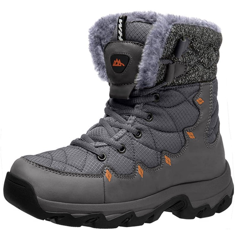 TRAILBLITZ Men's Winter Snow Boots Water Resistant Non Slip Warm Outdoor Lightweight Comfortable Durable 7.1 IN Height Hiking Shoes (11 Men, Gray) - Image 1