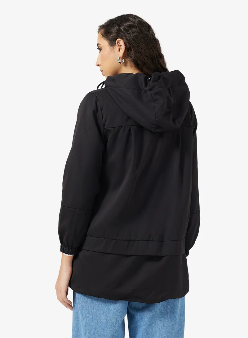Ginger Longline Zip Up Parka Jacket