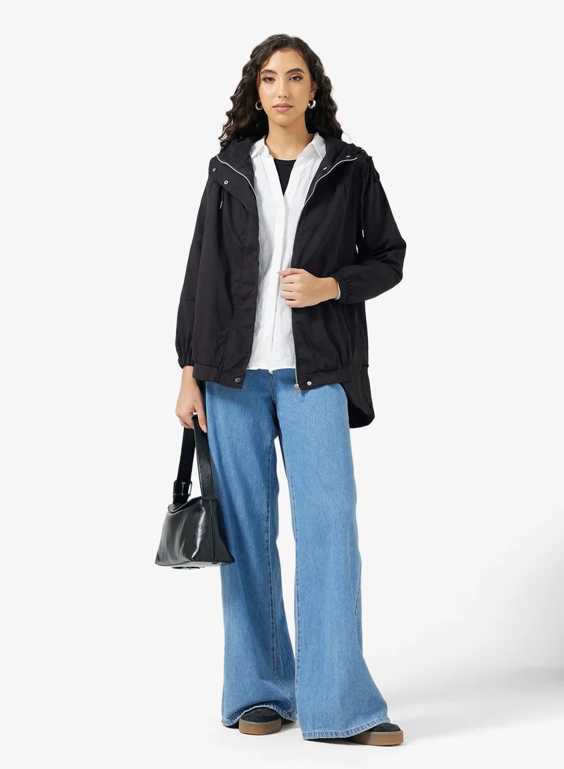 Ginger Longline Zip Up Parka Jacket