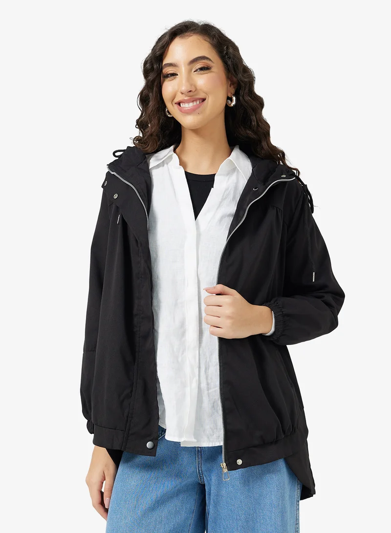 Ginger Longline Zip Up Parka Jacket