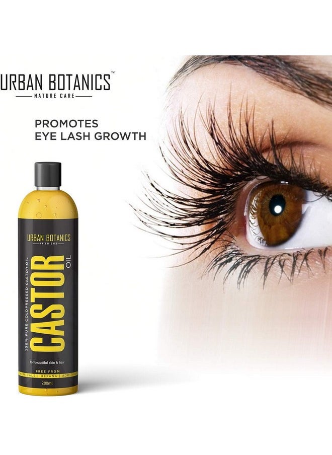 UrbanBotanics - ® Cold Pressed Castor Oil For Hair Growth, Skin Care, Moisturising Dry Skin, Nails, Eyelash - Virgin Grade - 200Ml - Image 1
