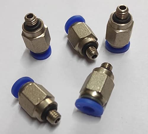 CRAFTSFY CRAFTSFY Pneumatic Air Connectors PC4M5 Thread 4MM Straight Fitting For PTFE Tube 3D Printer M5X 4 Pneumatic Push Type Hose Tube Fitting Adapter Connector Push Fittings Pneumatic Size M5X 4 MM 3pc  - Image 1