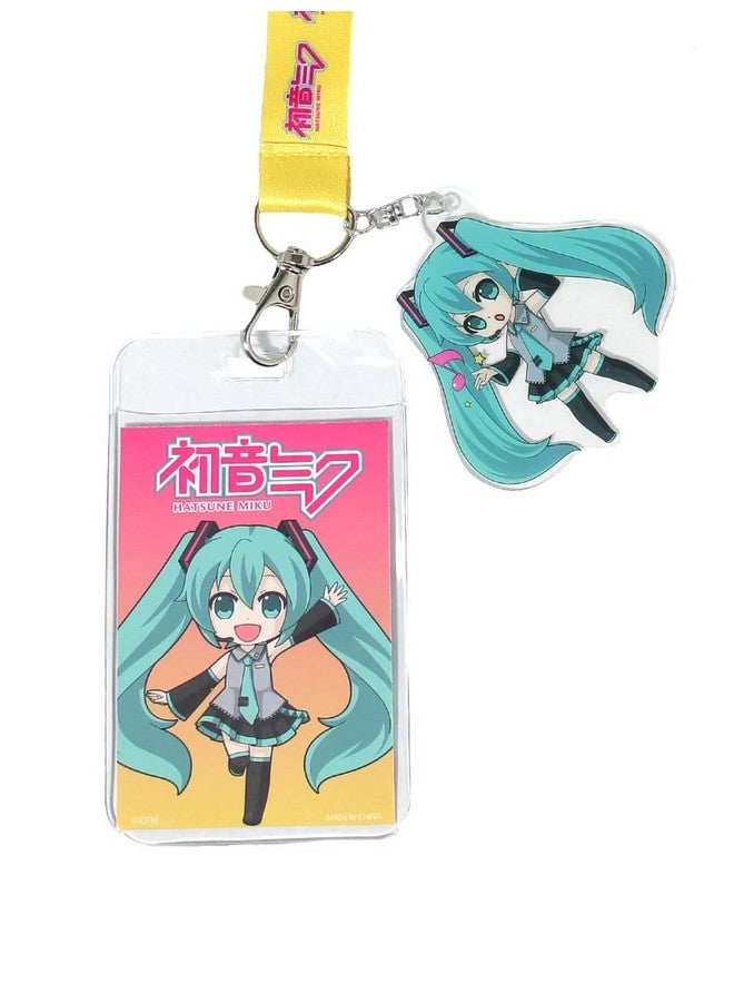 JUST FUNKY Hatsune Miku Crypton Voice Id Badge Holder Breakaway Lanyard W/Acrylic Charm - Image 2