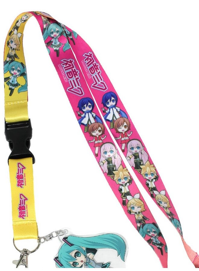 JUST FUNKY Hatsune Miku Crypton Voice Id Badge Holder Breakaway Lanyard W/Acrylic Charm - Image 3