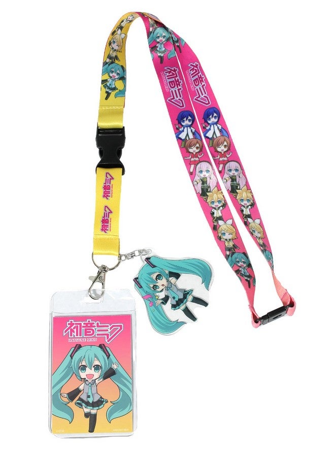 JUST FUNKY Hatsune Miku Crypton Voice Id Badge Holder Breakaway Lanyard W/Acrylic Charm - Image 4