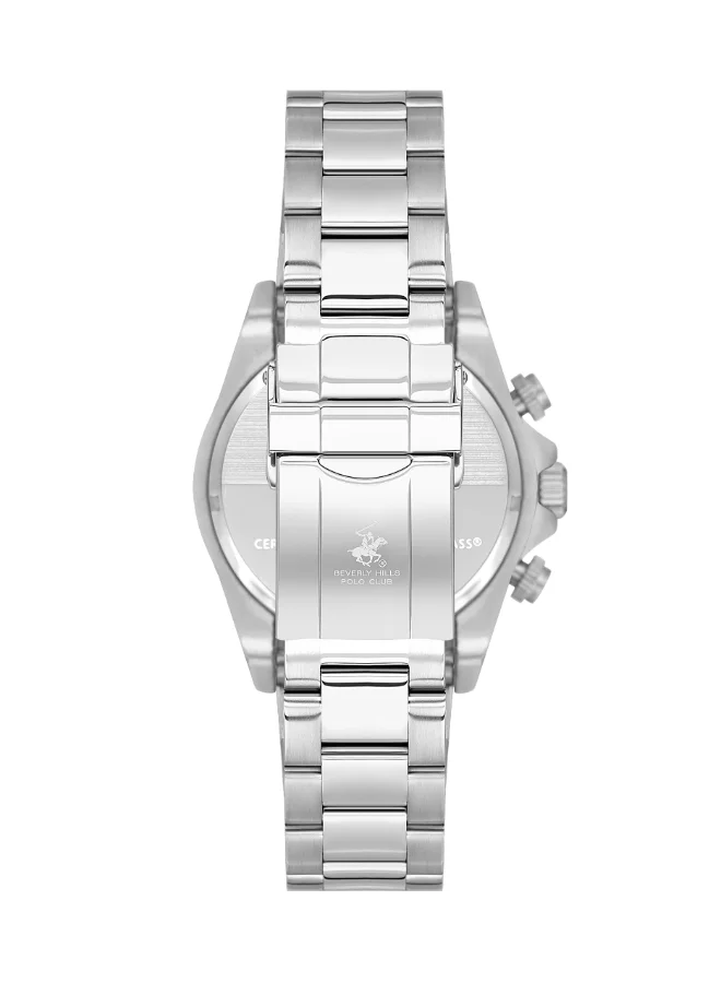BEVERLY HILLS POLO CLUB Polo Club Men's Watch, Multi Function Display and Metal Strap - BP3608X.390, Silver