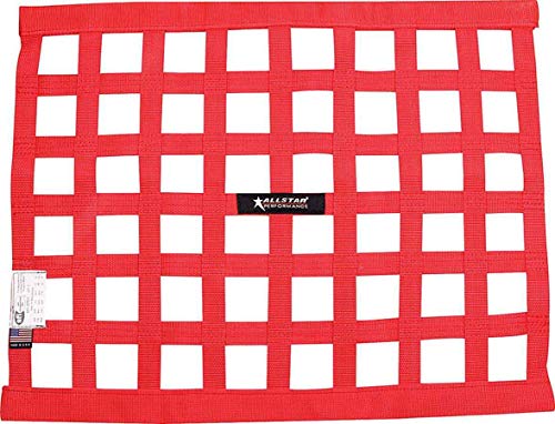 Allstar Performance ALL10287 Red 18" High x 24" Wide Rectangular Border Style Mount Spec Ribbon Window Net - Image 4