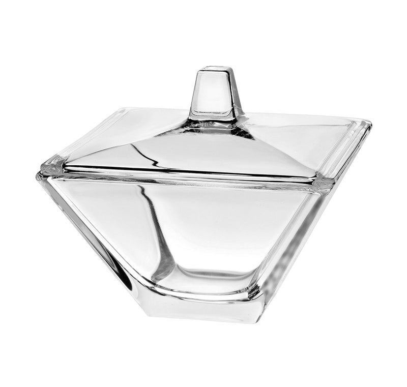 Barski  European Glass  Square  Covered  Candy  Nut  Chocolate  Jewelry  Box  42 Diameter  Made in Europe