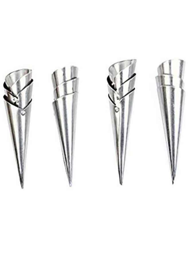 Choco Decor Aluminum Conical Spiral Baking Cone, 16.5X5.5Cm, Silver (4 Nos.) (Pack of 12) - Image 1