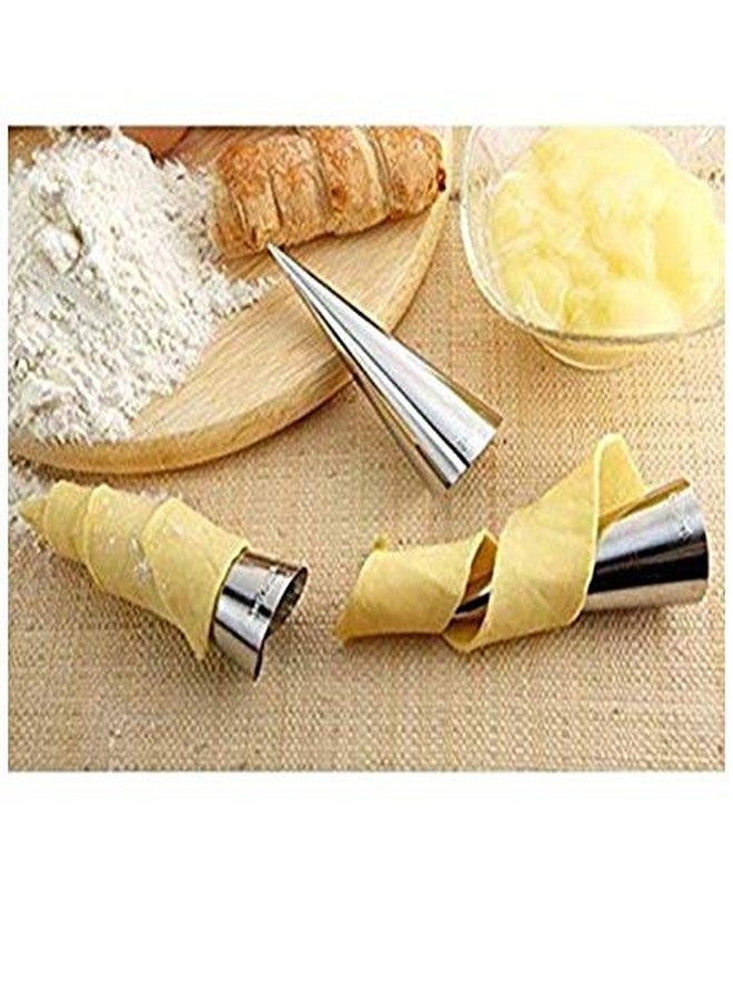 Choco Decor Aluminum Conical Spiral Baking Cone, 16.5X5.5Cm, Silver (4 Nos.) (Pack of 12) - Image 2