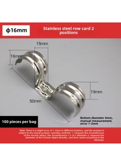 Stainless Steel Card 20 Riding Card 16 Thickened U-shaped Row Clip Single-side Code Fixed Buckle Line Pipe Clamp-Specification Model:16mm Stainless Steel Row Card 2 Positions (1 Bag Of 100 Pieces)