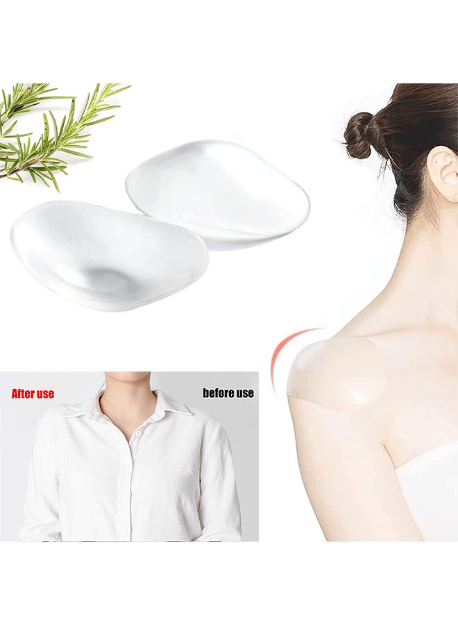 Depend Shoulder Pads, 1 Pair Of Silicone Soft Non-Slip Self-adhesive Invisible Brace Pads Right Angle Beauty Width Enhancer For Women Men's Suit Jacket Support (Transparent)  - Image 1