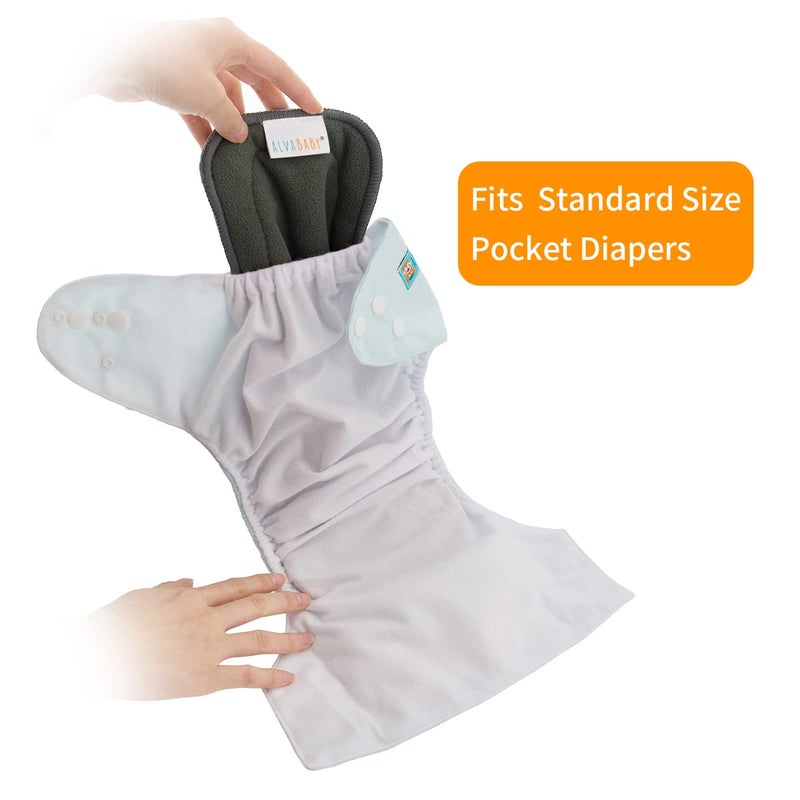 ALVABABY Reusable 5 Layers 12 Pack Inserts with Gussets for Baby Cloth Diaper and Cloth Diapers Covers 12FLN - Image 5