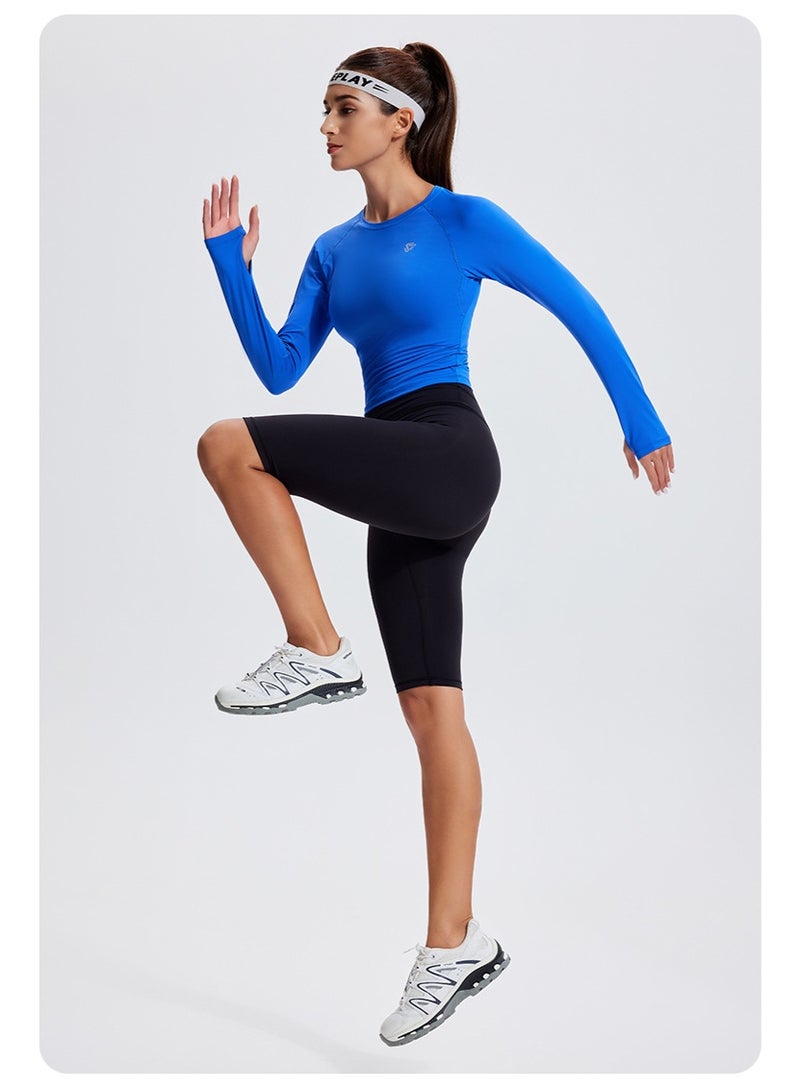 Women Long Sleeve Yoga Gym Shirts Quick Dry Fitness Outdoor Top Stitching Sportswear Running Jogging Sport Tshirt  - Image 2