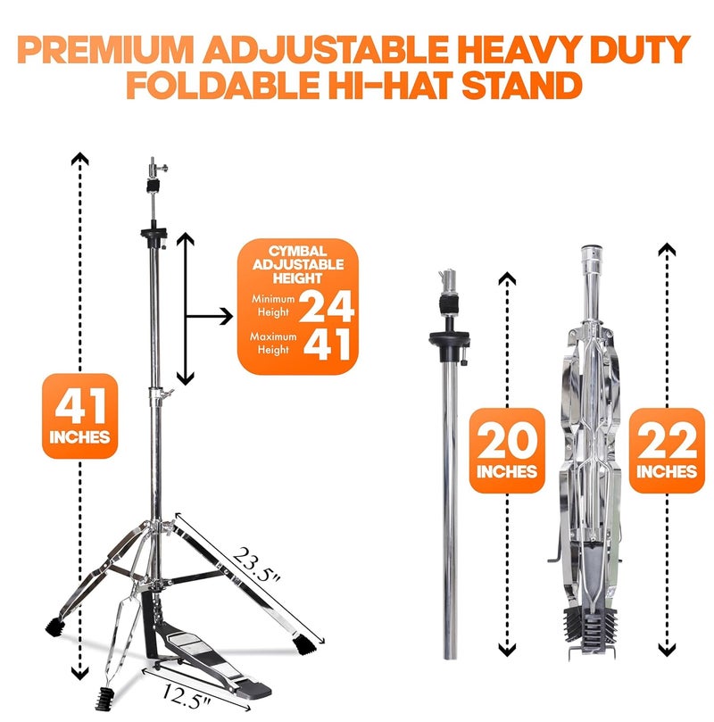 Softline Pro SP HH Double-Braced Hi-Hat Stand with Longboard Swiveling Footplate, Adjustable Precision Screw Dial, and Heavy Double-Braced Tripod (Hi Hat Stand) - Image 3